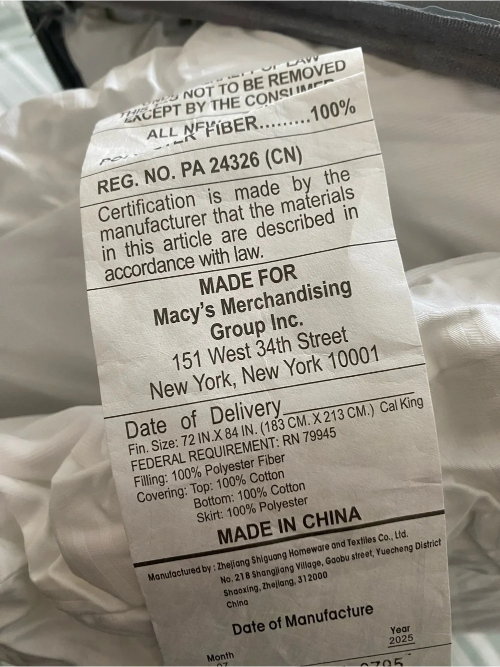 Hotel Collection Luxe Mattress Pad, California King